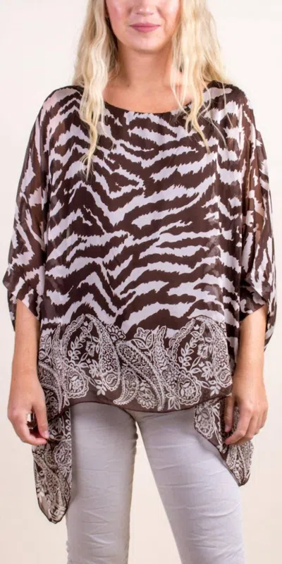 Gigi Moda Seta Unica Kaftan Top In Chocolate In Brown