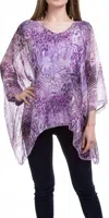 Gigi Moda Seta Vee Bea Kaftan Blouse In Purple In Purple