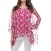 Gigi Moda Seta Vee Gia Kaftan Blouse In Hot Pink In Pink