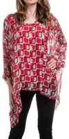 Gigi Moda Seta Vee Gia Kaftan Blouse In Red In Red