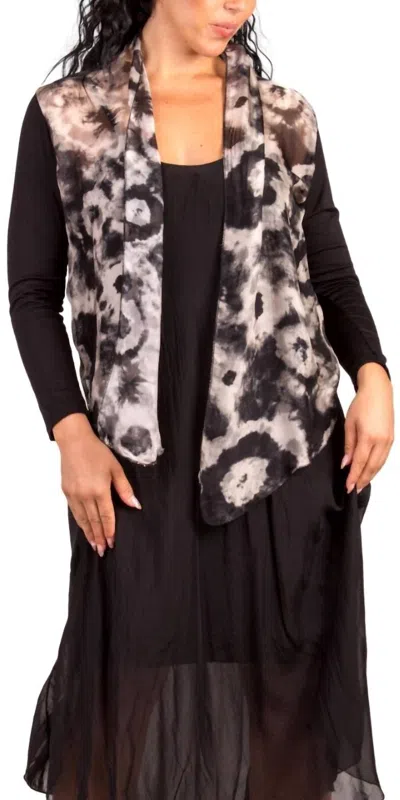 Gigi Moda Shoona Tie Dye Cardigan In Black In Multi