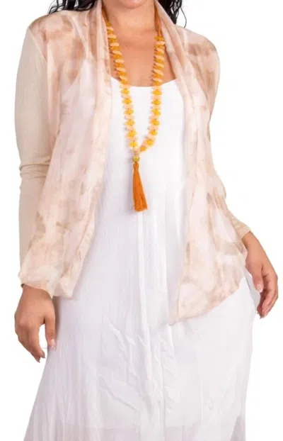 Gigi Moda Shoona Tie Dye Cardigan In Cream In Neutral