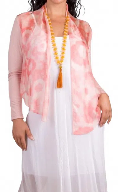 Gigi Moda Shoona Tie Dye Cardigan In Pink In White