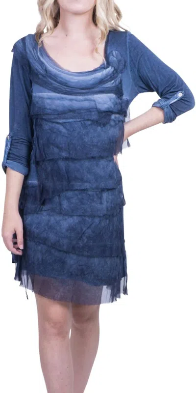 Gigi Moda Siena Sleeve Mini Dress In Washed Denim In Blue