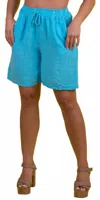 Gigi Moda Silvana Linen Shorts In Turquoise In Blue