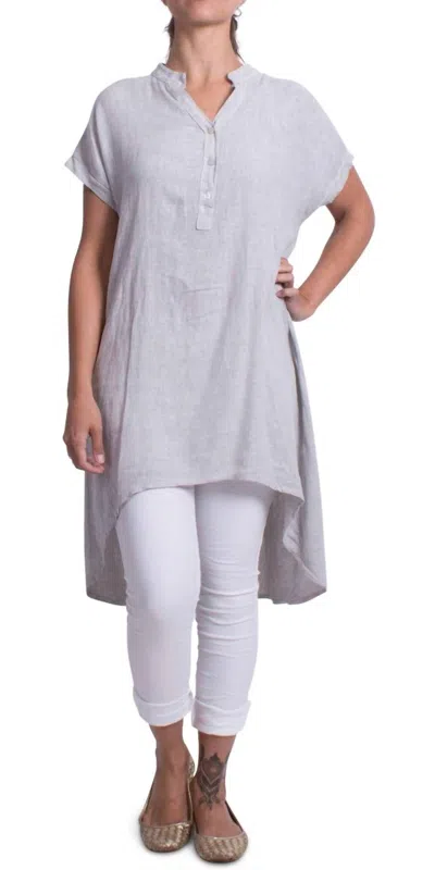 Gigi Moda Silvia Mini Shirt Dress In Dove Gray
