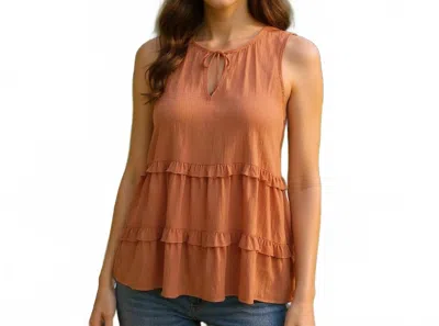 Gigi Moda Sleeveless Top In Pumpkin In Brown