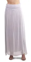 Gigi Moda Sondra Maxi Skirt In Dove Gray In White
