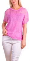 Gigi Moda Sondrio Short Sleeve T-shirt In Hot Pink In Pink