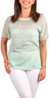 Gigi Moda Sondrio Short Sleeve T-shirt In Mint In Green