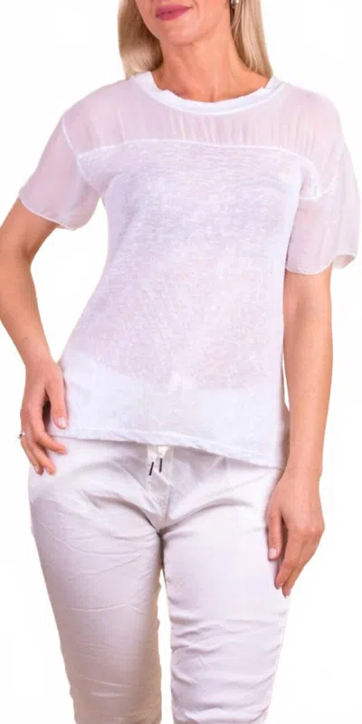 Gigi Moda Sondrio Short Sleeve T-shirt In White In Pink