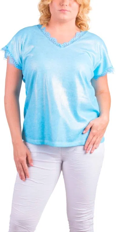 Gigi Moda Splendore Short Sleeve Tee In Turquoise In Multi