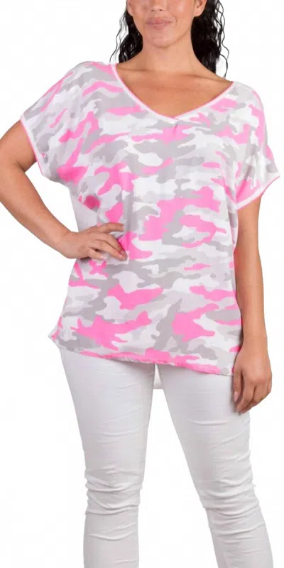 Gigi Moda Sportivo Camo T-shirt In Hot Pink In Multi
