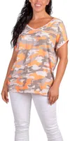 Gigi Moda Sportivo Camo T-shirt In Orange In Multi