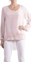 Gigi Moda Tara Sleeve Long Sleeve Blouse In Pink In Pink