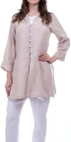 Gigi Moda Tazia Button Frotn Tunic In Sand In Pink