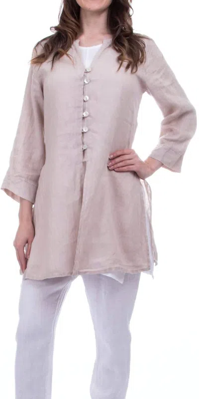 Gigi Moda Tazia Button Frotn Tunic In Sand In Pink