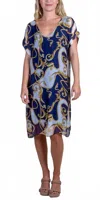 Gigi Moda Teramo Baroque Dress In Navy In Blue