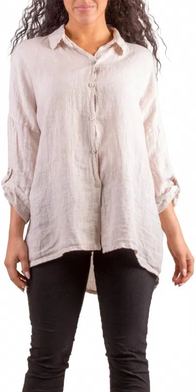 Gigi Moda Terina Linen Shirt In Beige In Neutral