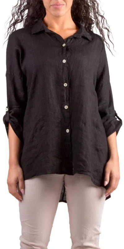 Gigi Moda Terina Linen Shirt In Black