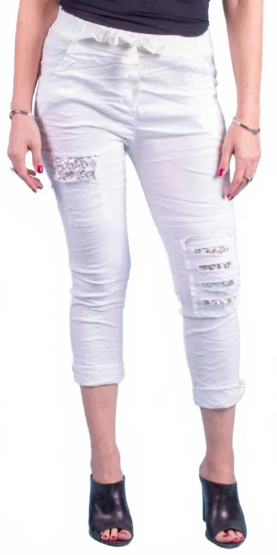 Gigi Moda Toppa Sequin Pants In White
