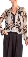 Gigi Moda Torino Abstract Blouse In Black In Multi
