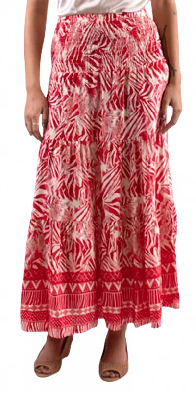 Gigi Moda Tribale Maxi Skirt In Red In Multi