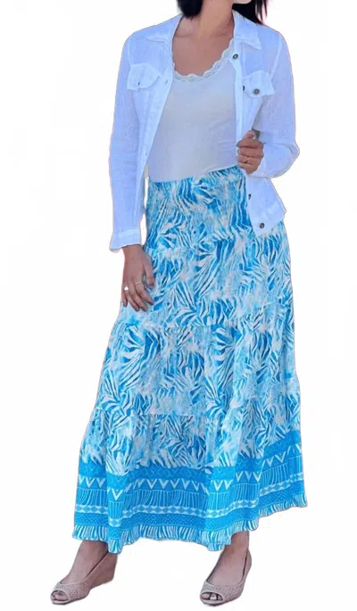Gigi Moda Tribale Maxi Skirt In Turquoise In Blue