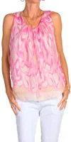 Gigi Moda Turbinio Silk Tank Top In Beige In Multi