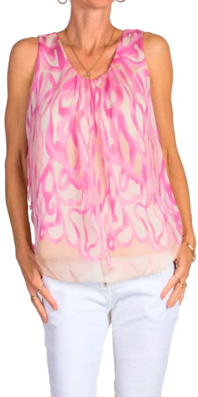 Gigi Moda Turbinio Silk Tank Top In Beige In Multi
