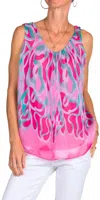 Gigi Moda Turbinio Silk Tank Top In Hot Pink In Pink