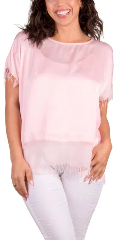 Gigi Moda Turin Short Sleeve Top In Pink