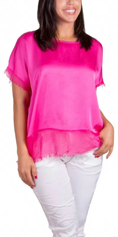 Gigi Moda Turin Silk Top In Hot Pink