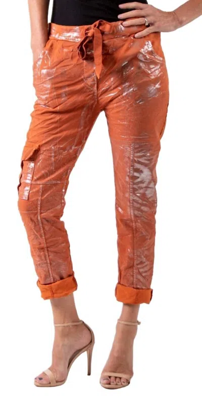 Gigi Moda Umbria Cotton Skinny Pants In Rust In Orange
