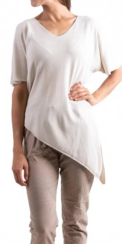Gigi Moda Venosa V-neck Dolman Sweater In Beige In White