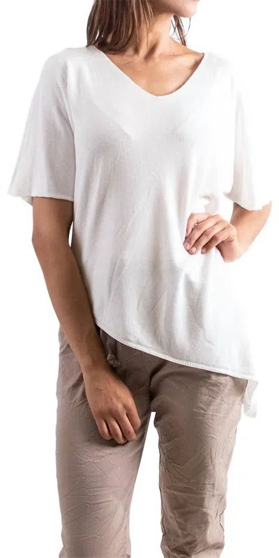 Gigi Moda Venosa V-neck Dolman Sweater In White