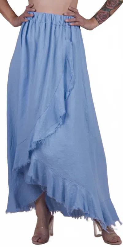 Gigi Moda Ventura Linen Skirt In Blue