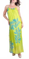 Gigi Moda Venus Foglia Dress In Lime In Yellow