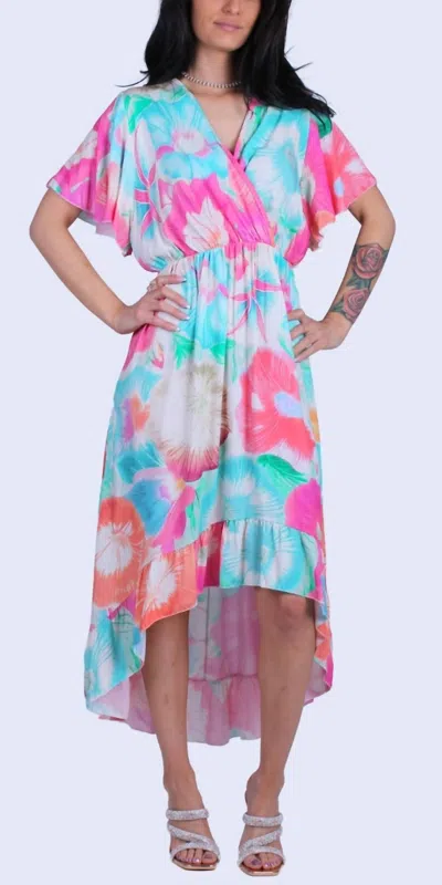 Gigi Moda Verona Floral Maxi Dress In Hot Pink In Multi
