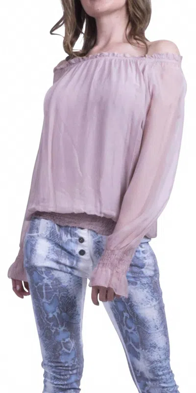 Gigi Moda Virginia Long Sleeve Top In Pink In Animal Print