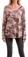 Gigi Moda Vittoria Camo Sweater In Pink In Multi