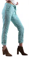 Gigi Moda Women's Caterina Cotton Pants In Turquoise In Blue