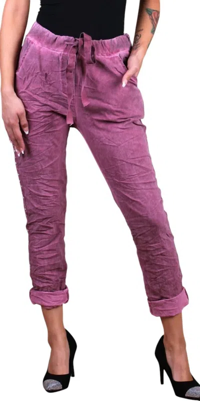 Gigi Moda Zola Stud Pants In Burgundy In Brown