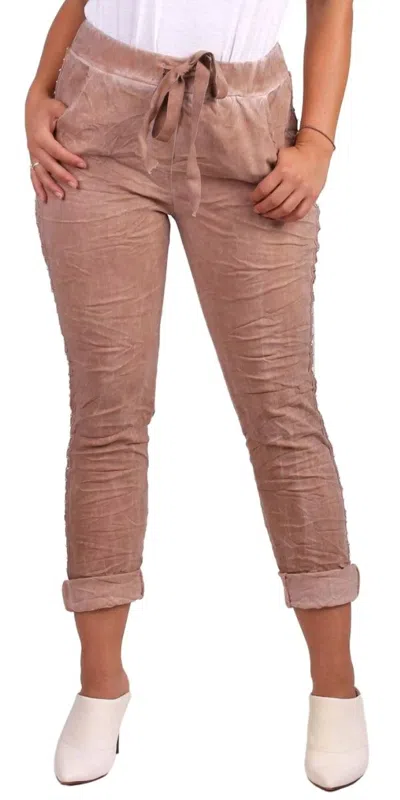Gigi Moda Zola Stud Pants In Camel In Pink