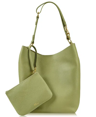 Gigi New York Addison Hobo Leather Bag In Sage