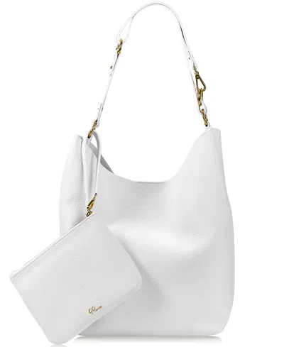 Gigi New York Addison Hobo Leather Bag In White