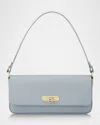 Gigi New York Audrey Embossed Leather Shoulder Bag In Blue