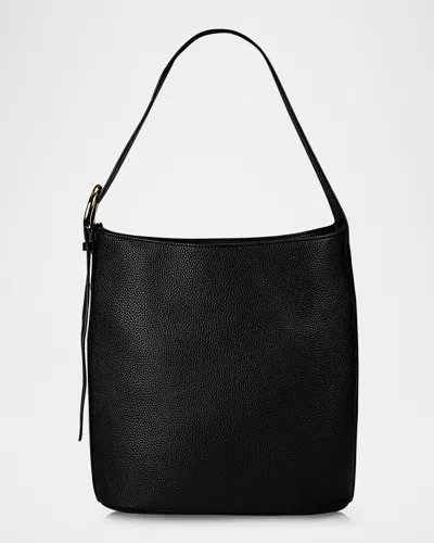 Gigi New York Avery Leather Bucket Bag In Black