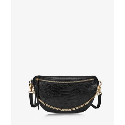 Gigi New York Beck Sling Bag In Black Embossed Croc