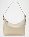 Gigi New York Blake Zip Leather Shoulder Bag In White